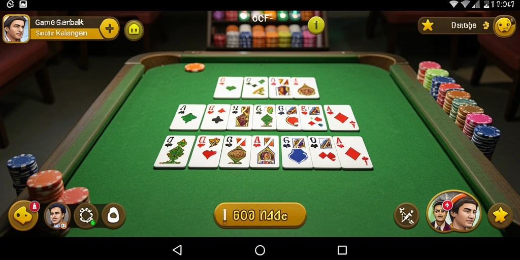 Tampilan gameplay seru dalam 6CF dengan berbagai fitur Gaple.