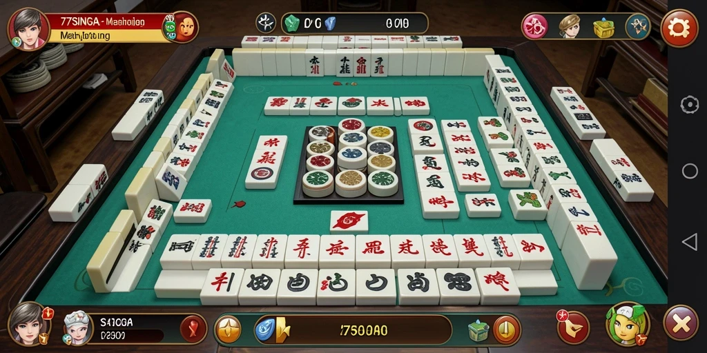 Gameplay Mahjong yang seru dan penuh tantangan.