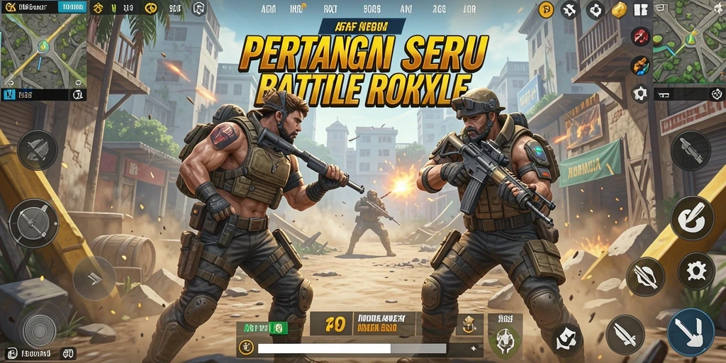 Tampilan gameplay seru di AFAF, aksi Battle Royale nyata.