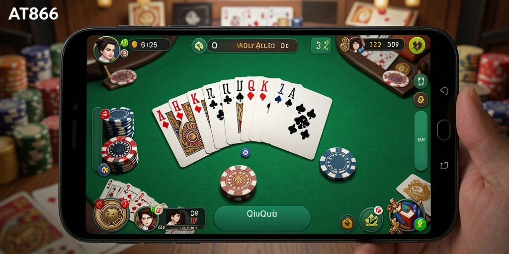 Screenshot AT866 menampilkan gameplay QiuQiu yang seru dan interaktif.