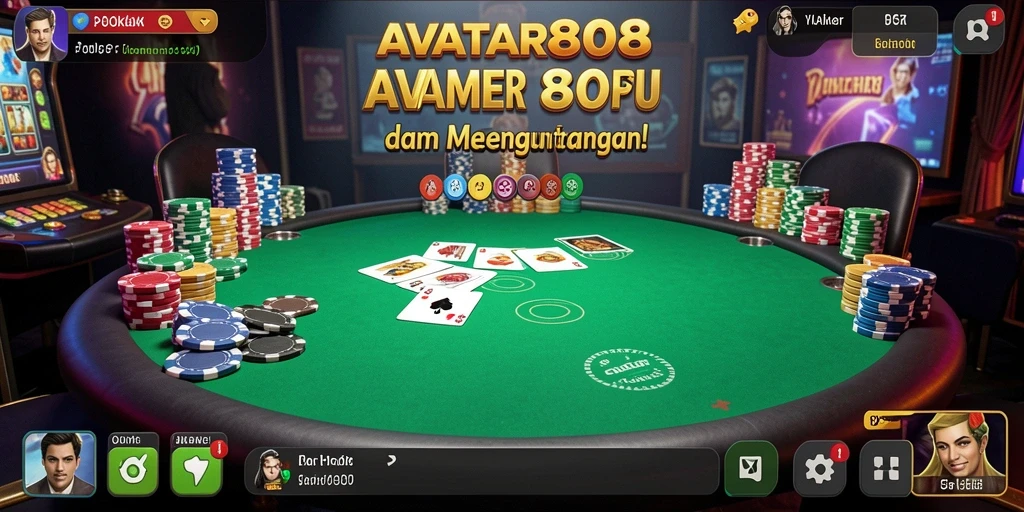 Tampilan gameplay seru dari AVATAR808 saat bermain poker.