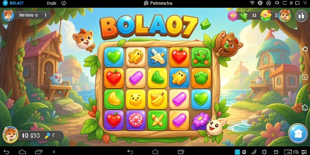Tampilan gameplay seru dalam permainan Match-3 BOLA07.