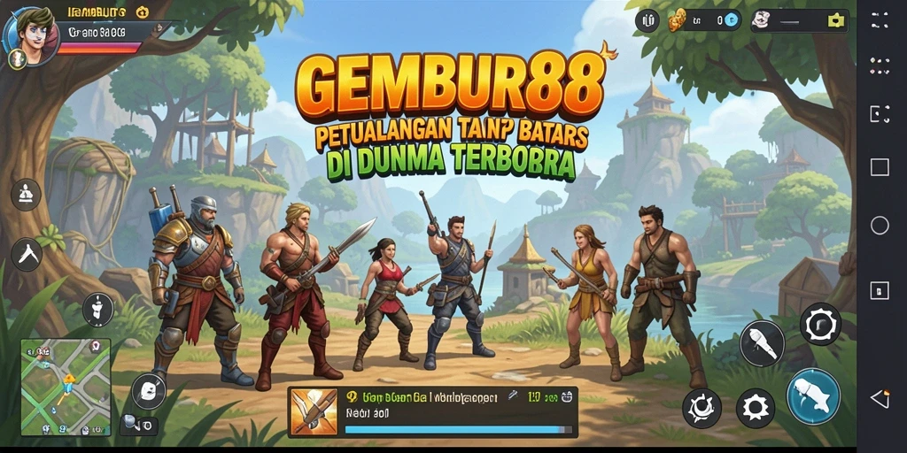Tampilan gameplay GEMBUR88 di dunia terbuka yang menakjubkan.