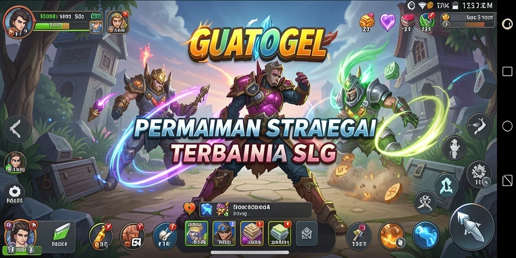 Tampilan gameplay seru dari GUATOGEL dengan strategi SLG yang mendalam.