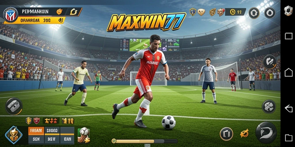 Screenshot gameplay seru dari MAXWIN77 yang menggambarkan suasana olahraga.