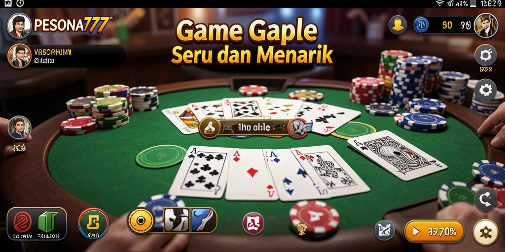 Tampilan menarik dari gameplay Gaple di PESONA77.