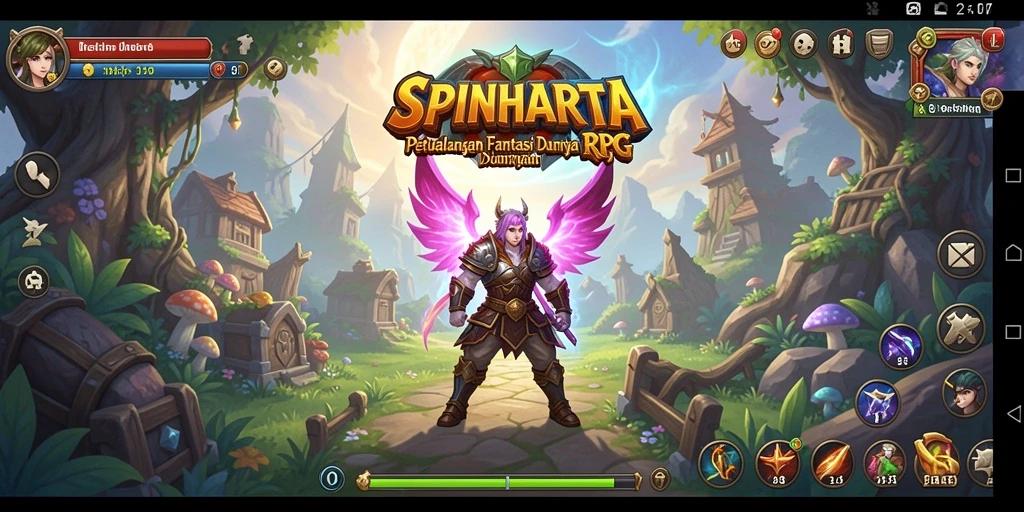 Tangkapan layar <strong>SPINHARTA</strong> menampilkan pertempuran epik di dunia RPG yang menakjubkan.